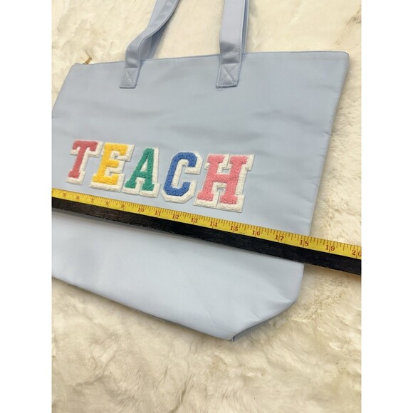 TEACH Large Canvas Tote and Matching Pouch 14x19 - Picture 3 of 8